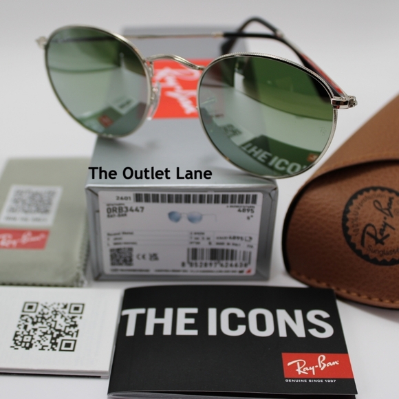 Model Display Ray-Ban Round Metal Silver Mirror RB3447 - Picture 3 of 16